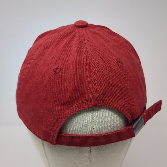 Courage Slideback Hat Red Medium Adjustable Solid 6 Panel Vent Holes - Picture 6 of 10